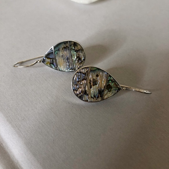 925 Sterling Silver Abalone Earrings - Picture 1 of 6